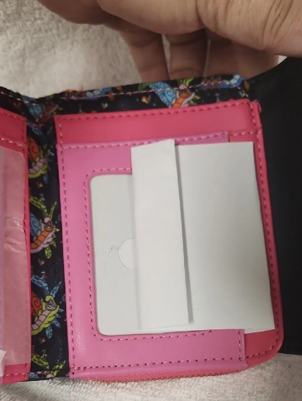 Loungefly Alice In Wonderland Wallet with Blue Caterpillar Pink Mushrooms Patch